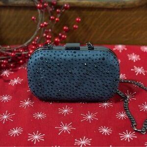 Merona Blue Jewel Clutch Purse